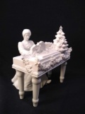 Dept 56 White Porcelain Figurine-Lady Playing Piano