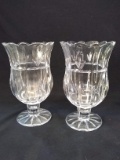 Pair Etched Crystal Candlesticks