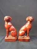 Pair Chalkware Dog Bookends