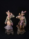 Pair Antique Bisque Figures-Hunting Gentleman with Lady