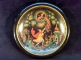 Vintage Hand painted Russian Porcelain Plate-Man Releases Bird