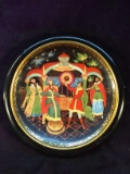Vintage Hand painted Russian Porcelain Plate-King and Servants