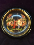 Vintage Hand painted Russian Porcelain Plate-Fight at the Party
