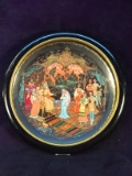 Vintage Hand painted Russian Porcelain Plate-The King and His Daughter