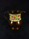 Antique Copper Luster Pitcher-Flowers
