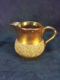 Antique Copper Luster Pitcher-Gold Wash Sand Band