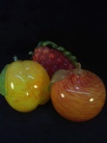 Collection 3 Glass Fruit Decorations