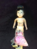 Antique Paper Mache  Head Oriental Doll-