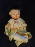 Antique Paper Mache  Head Oriental Doll-
