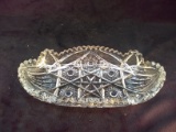Antique Pressed Glass Oval Relish Dish