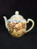 Antique Porcelain Hand painted Oriental Teapot with Makers Mark