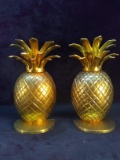 Pair Brass Pineapple Bookends