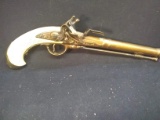 Historically Accurate Reproduction Flintlock Pistol-Brass with Faux Ivory