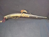 Historically Accurate Reproduction Flintlock Pistol-Black with Metal Detail and Dragon Striker