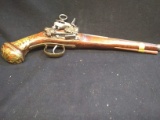 Historically Accurate Reproduction Flintlock Pistol-Wooden and High Relief Brass Detail