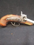 Historically Accurate Reproduction Flintlock Pistol-Pewter Colored Muzzle w/ Wood and Brass Handle