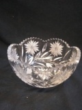 Antique Lead Crystal  and Etched Bowl
