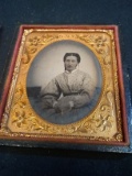 Antique Daguerreotype with Leather Frame-Lady