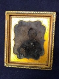 Antique Daguerreotype Photo with Partial Leather Frame-Gentleman