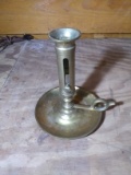 Brass Nappy Candlestick with Stick Candle