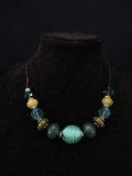 Costume Jewelry-Large Bead and Stone Necklace
