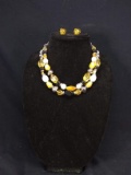 Costume Jewelry-Beaded Necklace and Earrings