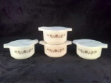 Collection 4 Pyrex Style Covered Storage Containers