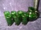Vintage Green Pitcher with 6 Glasses