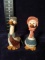 Pair Resin Father and Mother Goose Figures