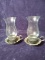 Pair Metal Nappy Candlesticks with Globe