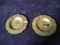 Pair Brass High Relief Ashtrays