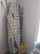 Assorted Brooms and Mops, Metal Ironing Board