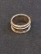 Costume Silver Banded Ring with Detail