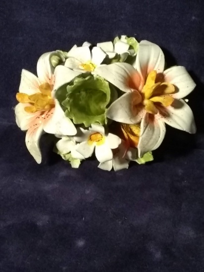 Early Porcelain Capodimonte Flower Candlestick