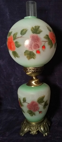 Early Hand Painted Double Globe Gone With The Wind Lamp