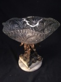Spelter and Marble Base Compote