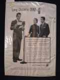 Vintage Unframed Advertisment-Bell Telephone System-Long Distance Quiz