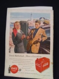 Vintage Unframed Advertisment-Coca-Cola-Travel Refreshed