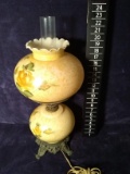 Early Hand Painted Double Globe Gone With The Wind Lamp