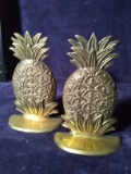 Pair Brass Pineapple Bookends