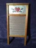 Primitive Washboard with Country Tin Punch