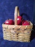 Split Oak Handle Basket with Apples