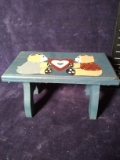 Custom Painted Child's Foot Stool with Bears