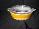Vintage Pyrex #471-8 Orange Brown Bowl with Lid