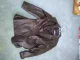 Denim & Co Ladies Leather Coat Size Large