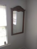 Oak Framed Mirror Adorned with Eagle