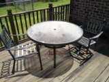 Metal Patio Table with 3 Chairs