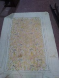 Early Antique Needlepoint Tablecloth-some staining