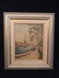 Framed Oil on Board-Venice Waterway -signed Linnell