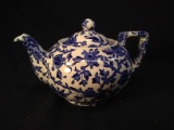 Blue and White Decorated Tea Pot- Staffordshire England Burleigh